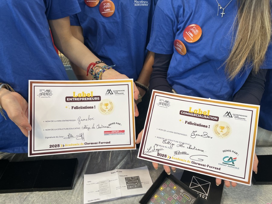 Deux médailles d'or au festival des Mini-entreprises