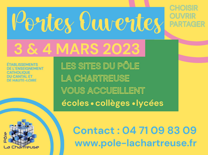 Portes Ouvertes 3 & 4 Mars 2023